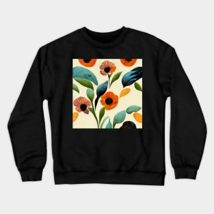 Seamless pattern of summer colored flowers and leaves Crewneck Sweatshirt